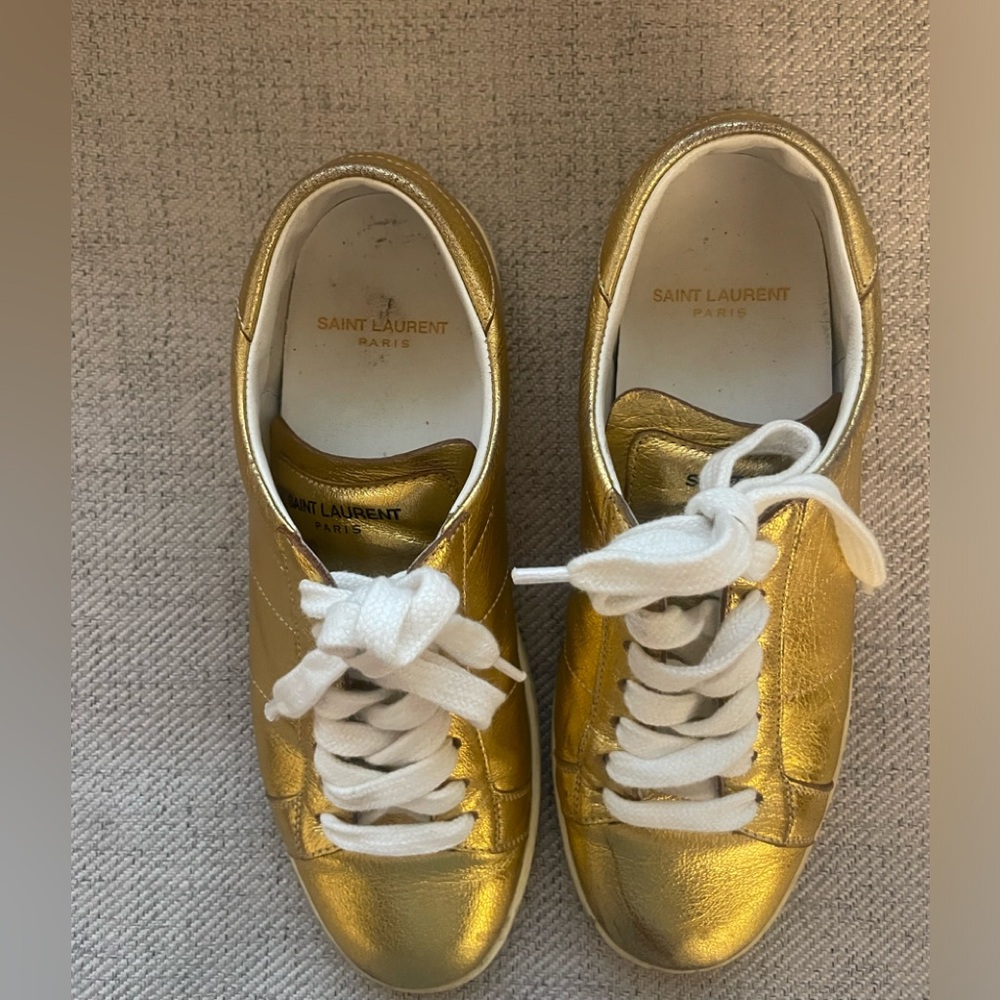 Saint Laurent Gold Sneakers 36 - Picture 8 of 9